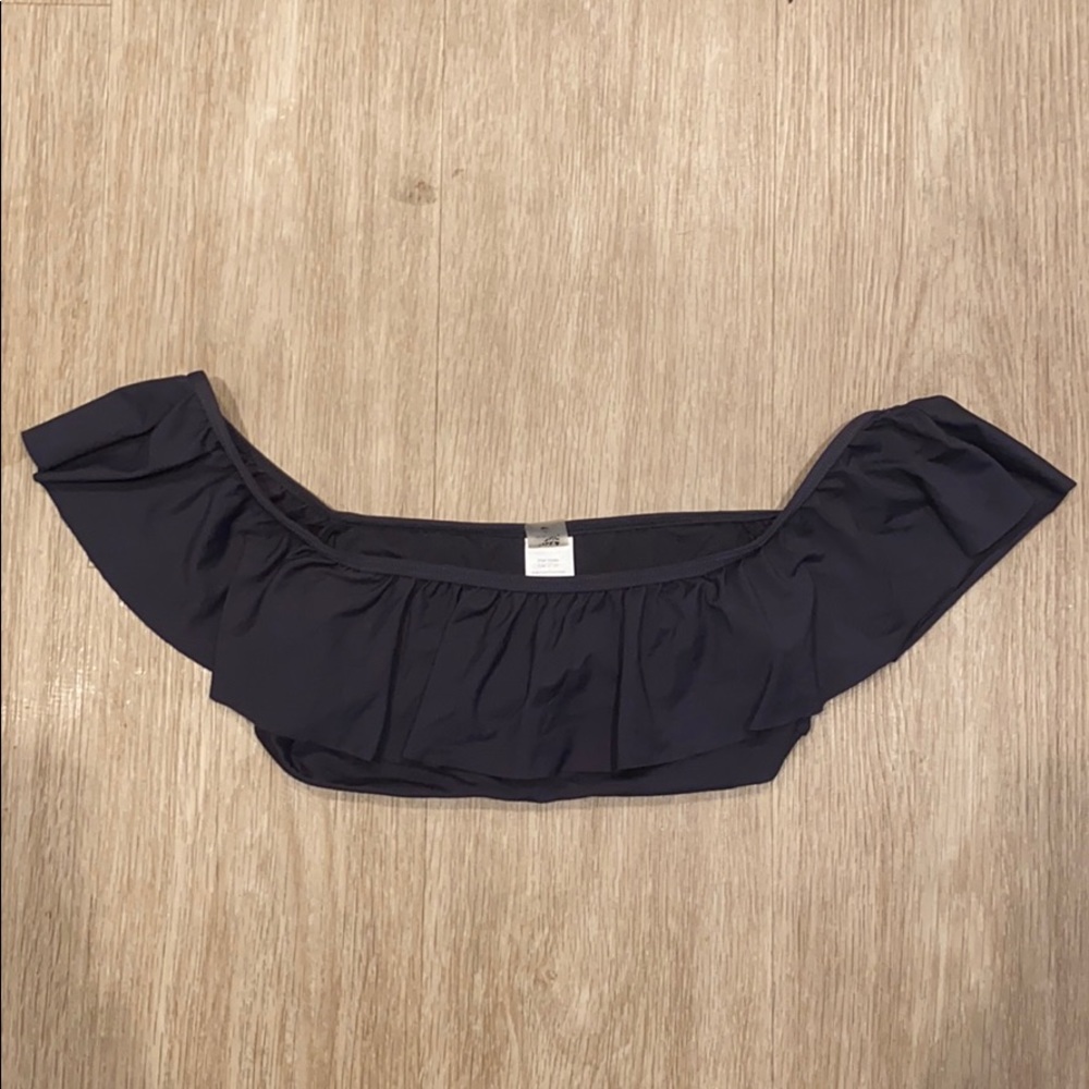 Billabong black ruffle swim top